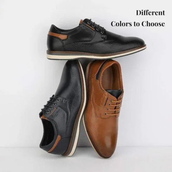 New Men's Casual Dress Shoes Black - Picture 6 of 7